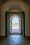 Open doors at pavilion at Menara gardens in Marrakech, Morocco.