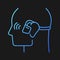 Open ear wireless headphones gradient vector icon for dark theme