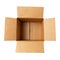 Open empty cardboard box -  concept of logistics and online shopping