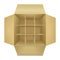 Open empty corrugated cardboard packaging box