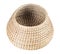 Open empty moroccan wicker basket isolated