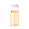 Open and empty pill bottle isolated on the white background. Realistic vector illustration.