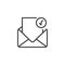 Open envelope with checked letter outline icon