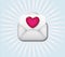 Open envelope containing heart symbol