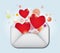 Open envelope containing heart symbol