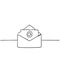 Open envelope handdrawn Line mail symbol for email, website design, mobile application, ui. vector