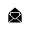 open envelope mail with a letter icon. Simple glyph, flat vector of Web icons for UI and UX, website or mobile application