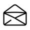 Open envelope message courier icon thick line