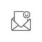 Open envelope and smile emoji outline icon