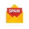 Open envelope with spam virus concept illustration