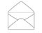 Open envelope - a vector linear picture for coloring. Open Envelope Mail Envelope - A linear image for a pictogram or sign. Outlin