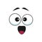 Open-eyed surprised emoticon isolated emoji icon