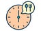 Open fasting ramadan time single isolated icon with filled line style