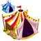 Open a festive circus tent. Vector isolated