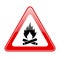 Open fire warning sign