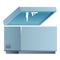 Open freezer icon, cartoon style