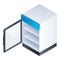 Open freezer icon, isometric style