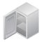 Open freezer icon, isometric style