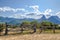 Open gate in a field in Argentina, tranquera Argentine