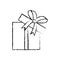 open gift box ribbon parcel shopping sketch