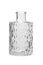 Open glass bottle, decanter with pattern. Isolated on a white background