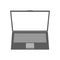 Open gray laptop. View from above. Flat vector illustration with volume