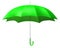 Open green umbrella