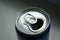 Open grey aluminium can for beer or alcohol