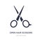 open hair scissors icon on white background. Simple element illustration from Beauty concept