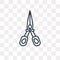 Open Hair Scissors vector icon isolated on transparent backgroun