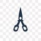 Open Hair Scissors vector icon isolated on transparent background, Open Hair Scissors transparency concept can be used web and m