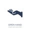 Open hand icon. Trendy flat vector Open hand icon on white background from Hands and guestures collection