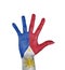 Open hand , Philippines flag painted