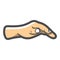 Open hand stroking gesture Vector icon Cartoon illustration