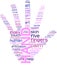 Open hand tag cloud