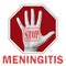 Open hand with the text stop meningitis