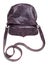 Open handcrafted soft crossbody bag isolated