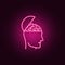 open head with brain neon icon. Elements of Idea set. Simple icon for websites, web design, mobile app, info graphics