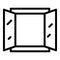 Open home window icon, outline style