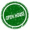 OPEN HOUSE round grunge green stamp