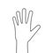 Open human hand palm icon on white background. Vector illustration, flat design