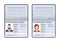 Open international passports. Id blank male and female document photo page. Vector travel and immigration document