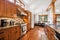 Open kitchen room with dining area.