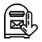 open letter box loading mailbox line icon vector illustration