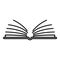 Open library book icon, outline style