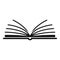 Open library book icon, simple style