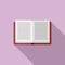 Open library education book icon, flat style