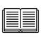 Open library education book icon, outline style