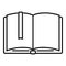 Open library literature book icon, outline style