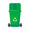 Open Lid Transportable Glass Waste Container